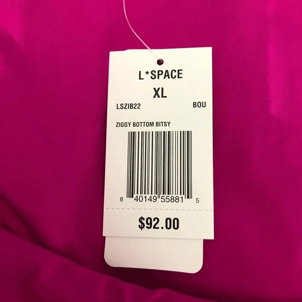L*Space Ziggy Bikini Bottom in Bougainvillea Pink XL NWT